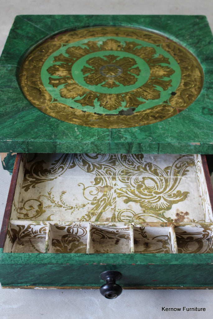 Eastern Green & Gold Work Box - Kernow Furniture