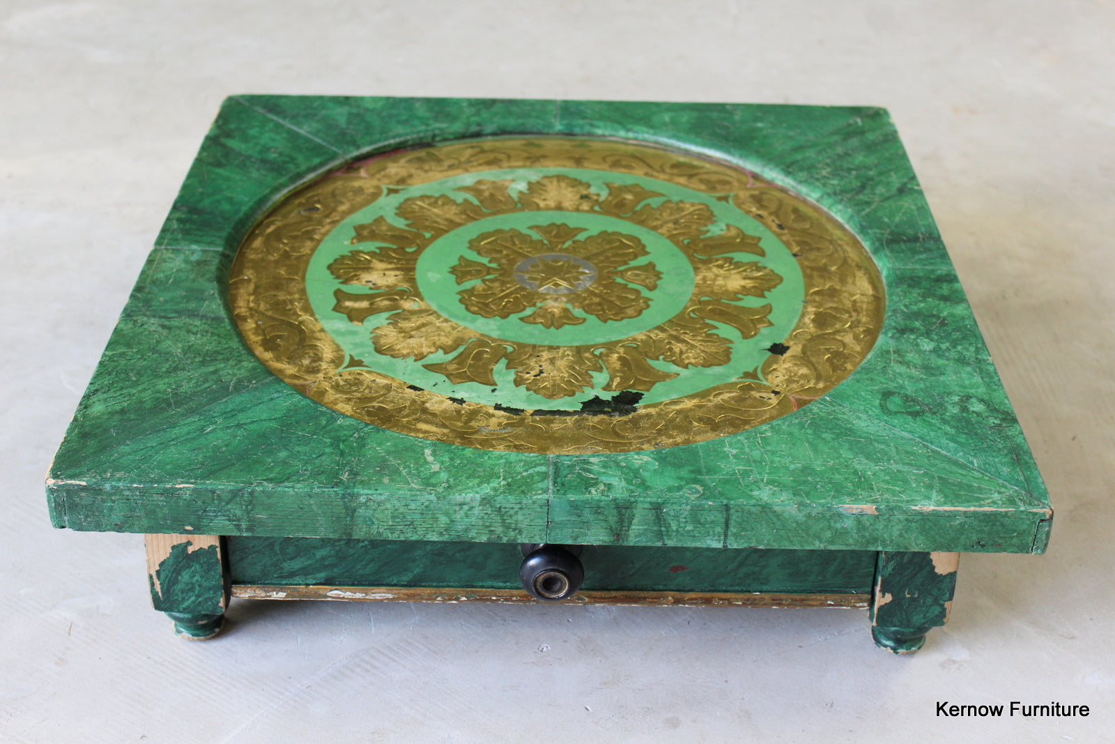 Eastern Green & Gold Work Box - Kernow Furniture