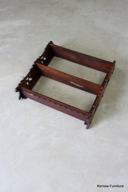 Victorian Walnut Pierced Wall Shelves - Kernow Furniture