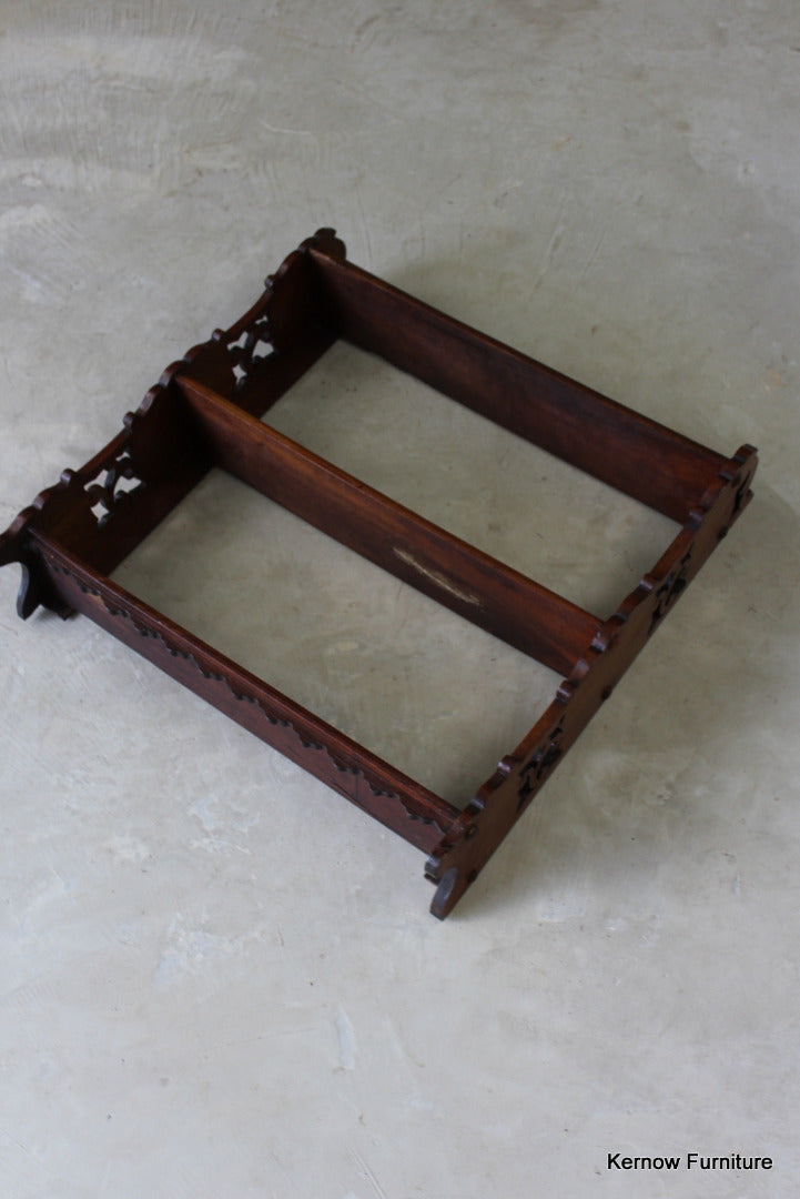 Victorian Walnut Pierced Wall Shelves - Kernow Furniture