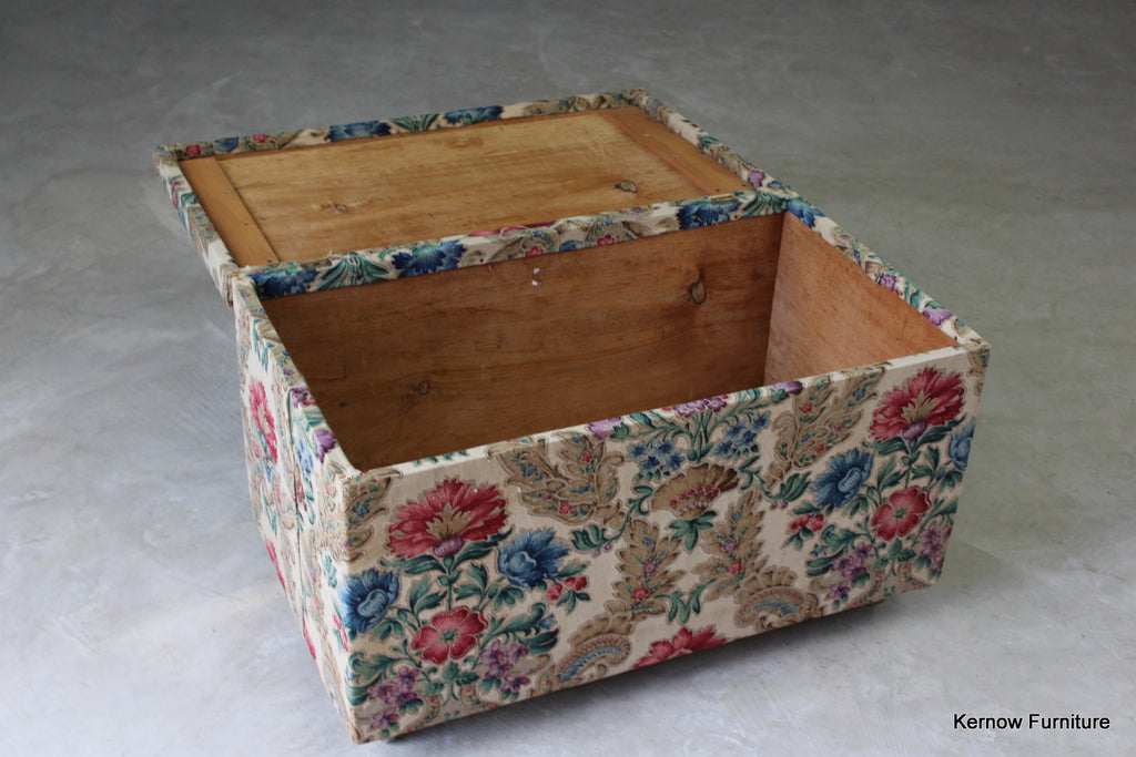 Floral Upholstered Ottoman - Kernow Furniture