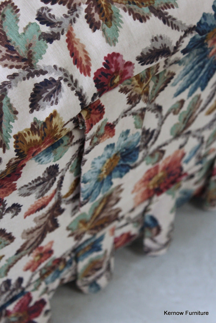 Square Floral Upholstered Ottoman - Kernow Furniture