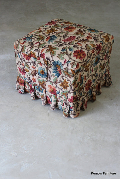 Square Floral Upholstered Ottoman - Kernow Furniture