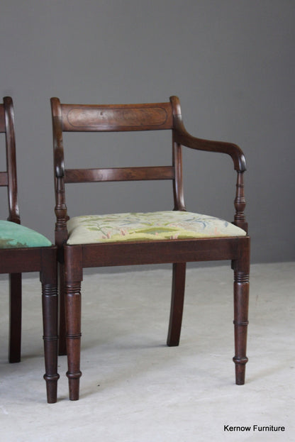 4 Antique Bar Back Mahogany Dining Chairs - Kernow Furniture