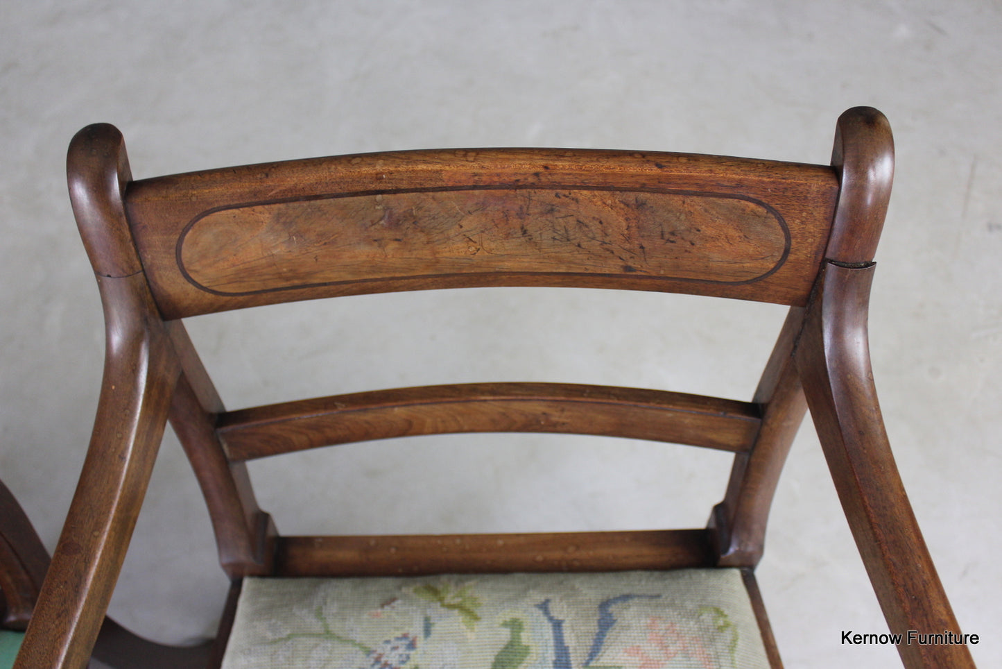 4 Antique Bar Back Mahogany Dining Chairs - Kernow Furniture