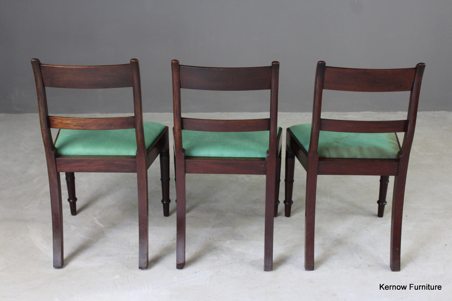 4 Antique Bar Back Mahogany Dining Chairs - Kernow Furniture