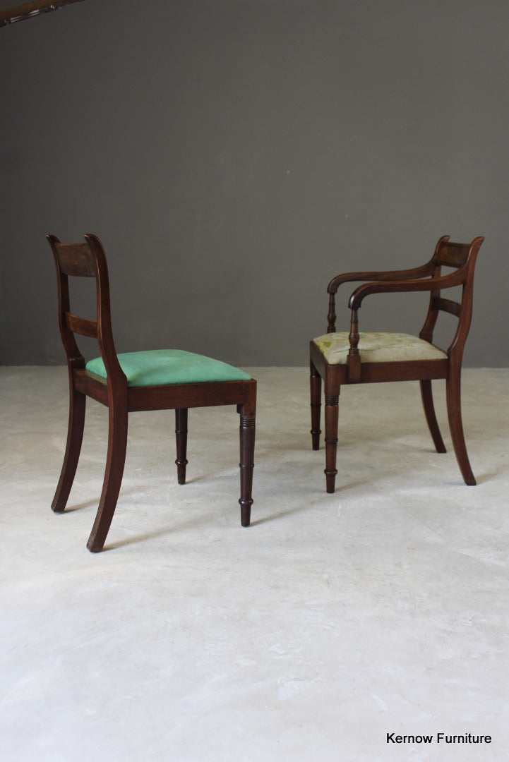 4 Antique Bar Back Mahogany Dining Chairs - Kernow Furniture