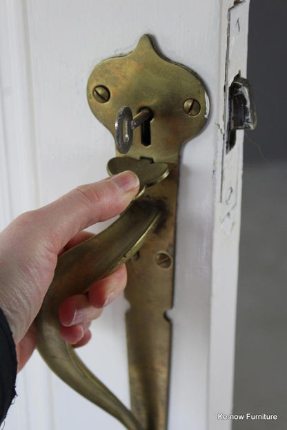 Early 20th Century Pine Door with Brass Handle (2) - Kernow Furniture