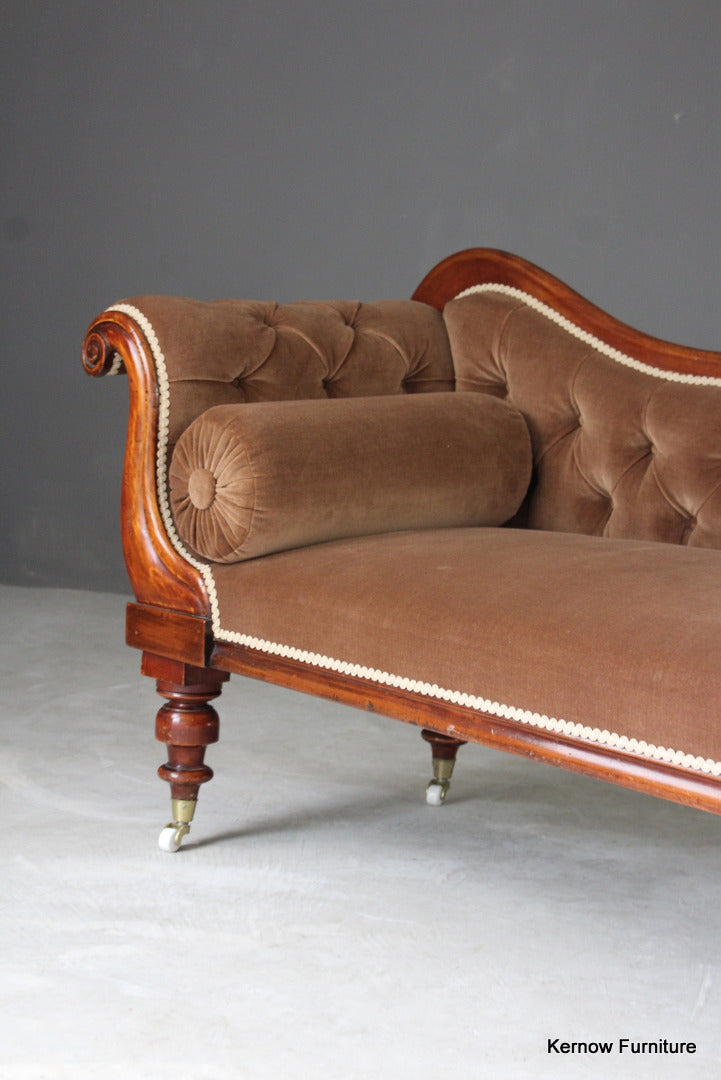 Victorian Upholstered Chaise Longue - Kernow Furniture