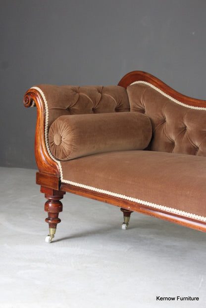 Victorian Upholstered Chaise Longue - Kernow Furniture