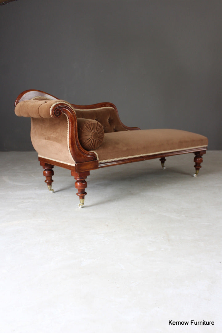 Victorian Upholstered Chaise Longue - Kernow Furniture