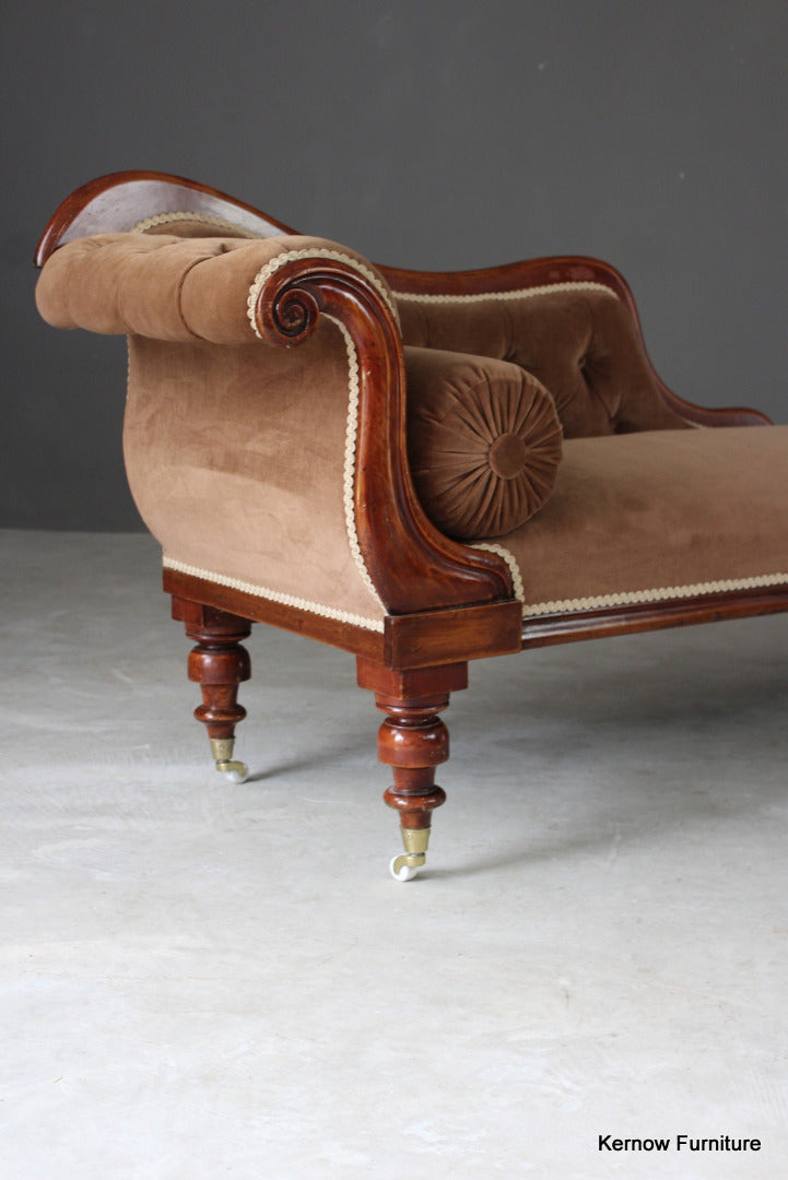 Victorian Upholstered Chaise Longue - Kernow Furniture