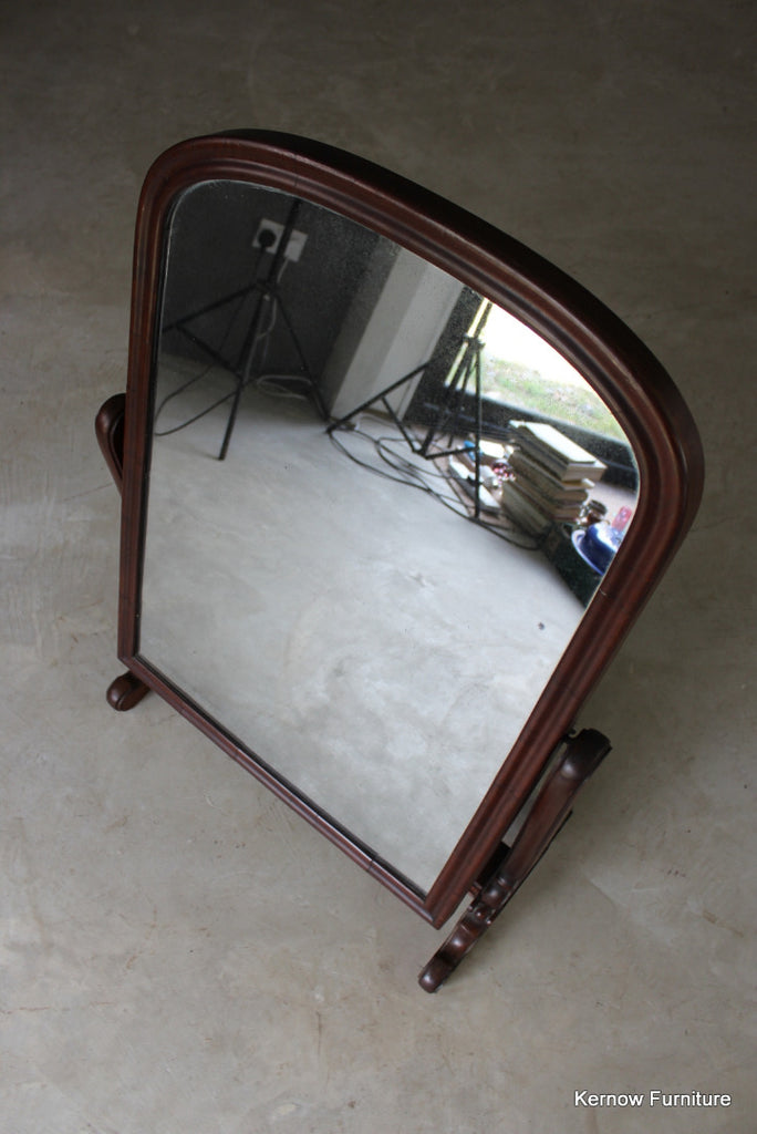 Large Victorian Mahogany Swing Mirror - Kernow Furniture