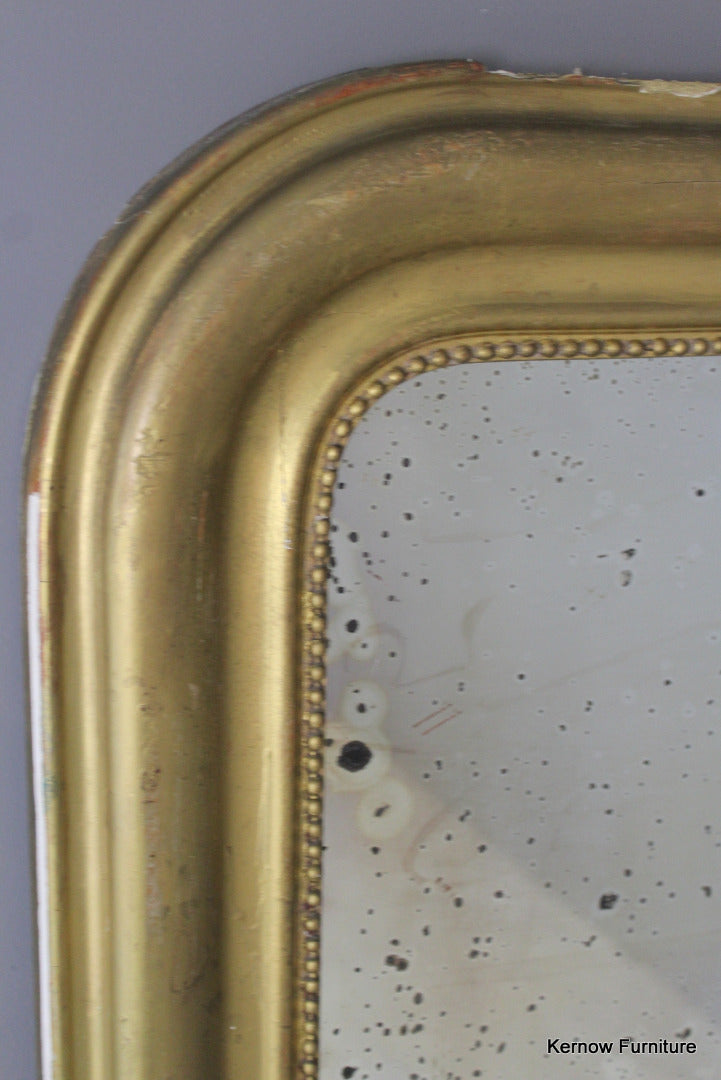 Large Antique Victorian Gilt Overmantle Mirror - Kernow Furniture