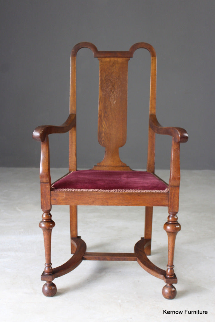 Inlaid Oak Carver Chair - Kernow Furniture