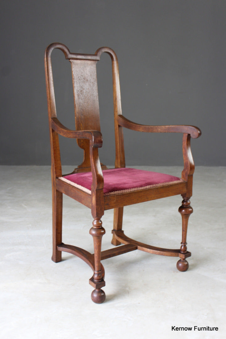 Inlaid Oak Carver Chair - Kernow Furniture