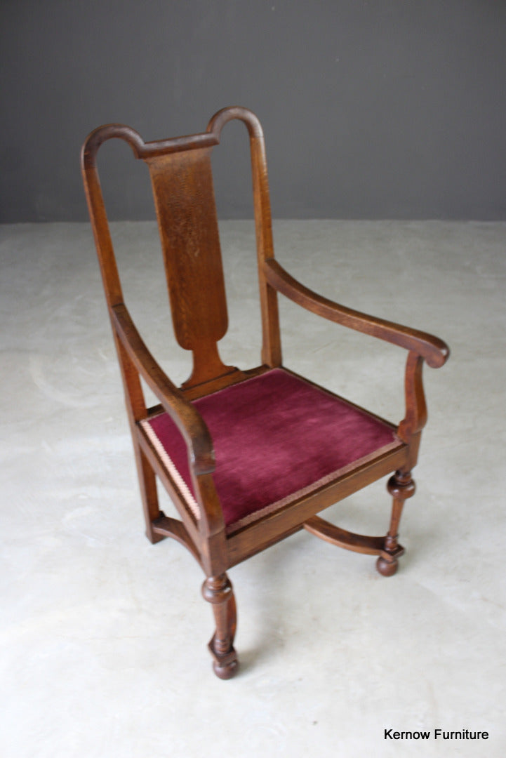Inlaid Oak Carver Chair - Kernow Furniture