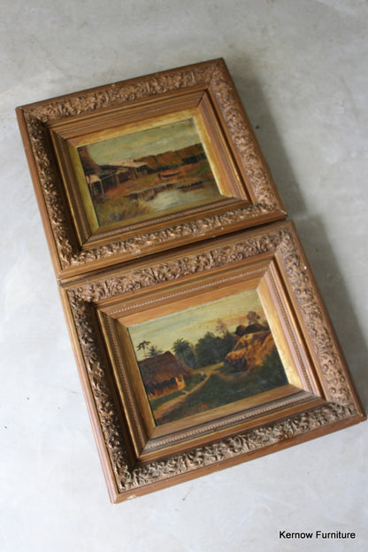 Pair African Oil Paintings - Kernow Furniture