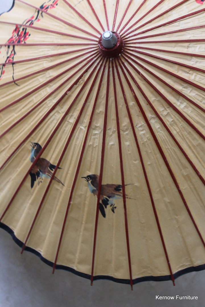 Vintage Oriental Bird Parasol - Kernow Furniture