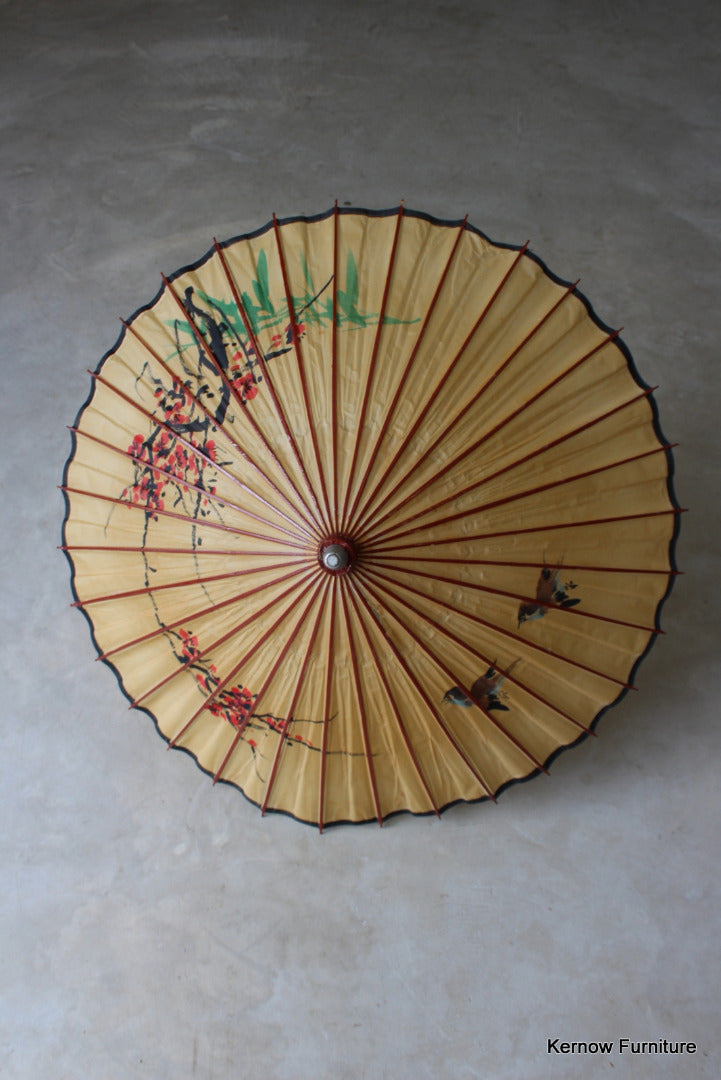 Vintage Oriental Bird Parasol - Kernow Furniture