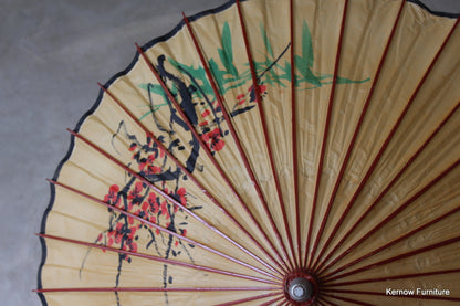 Vintage Oriental Bird Parasol - Kernow Furniture