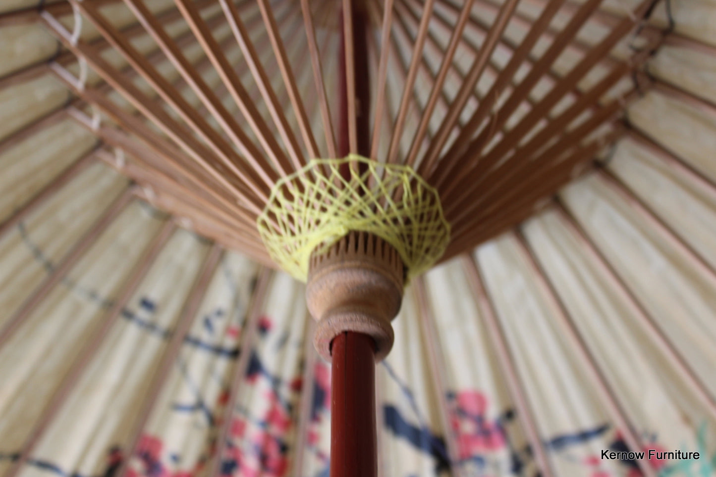 Vintage Oriental Bird Parasol - Kernow Furniture