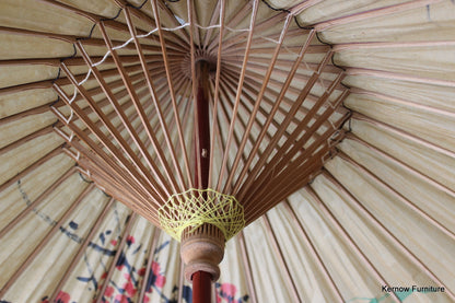 Vintage Oriental Bird Parasol - Kernow Furniture