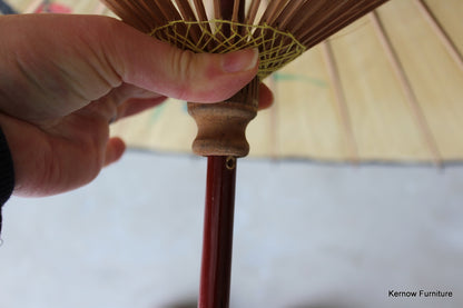 Vintage Oriental Bird Parasol - Kernow Furniture