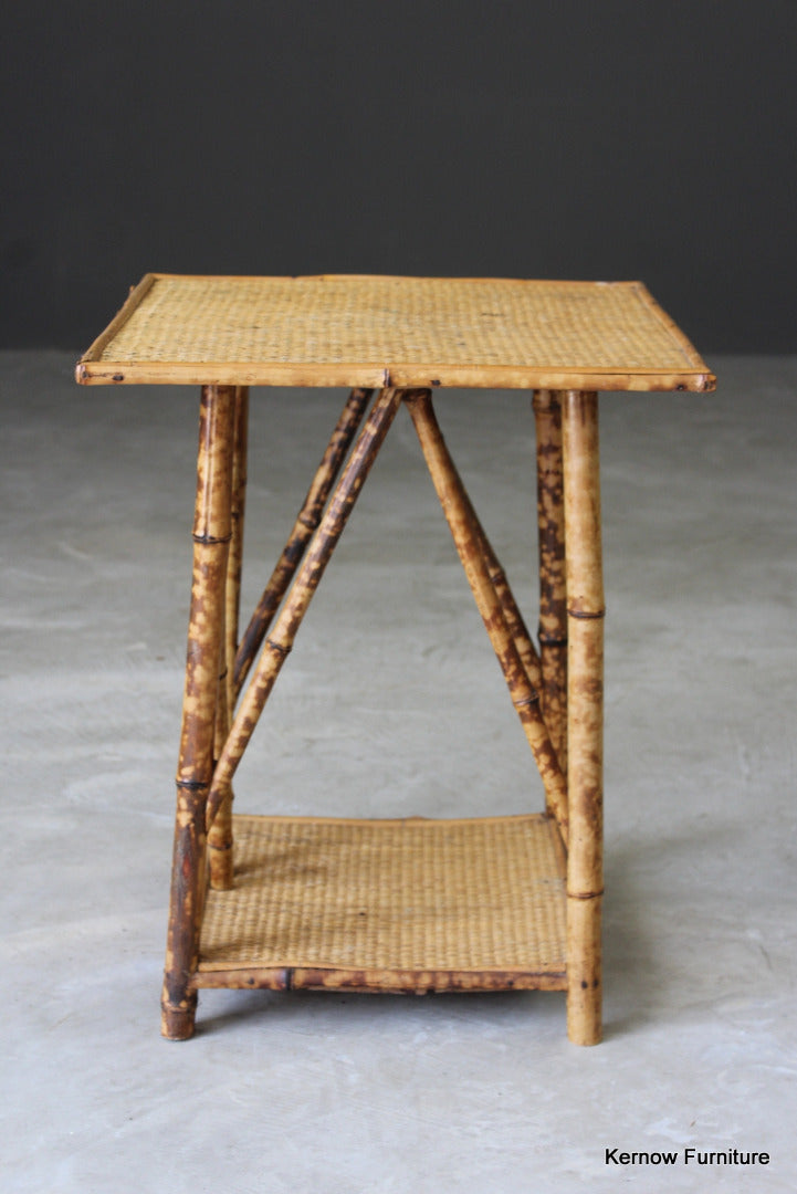 Vintage Bamboo Square Side Table - Kernow Furniture