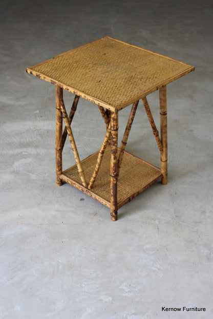 Vintage Bamboo Square Side Table - Kernow Furniture