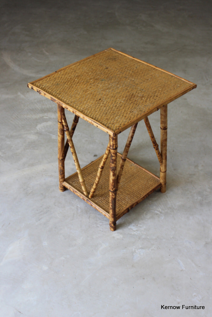 Vintage Bamboo Square Side Table - Kernow Furniture