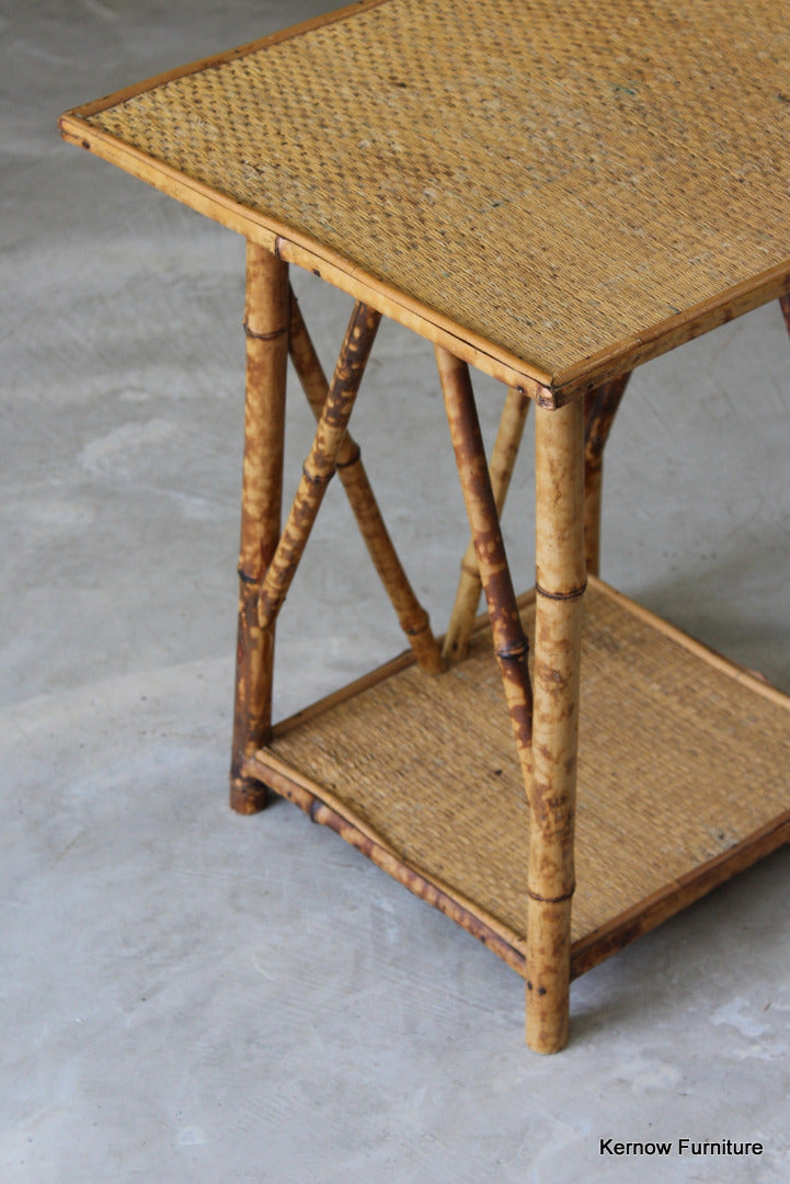 Vintage Bamboo Square Side Table - Kernow Furniture