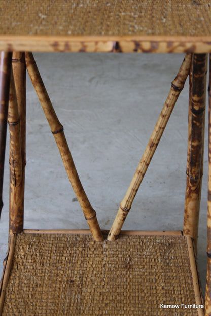 Vintage Bamboo Square Side Table - Kernow Furniture