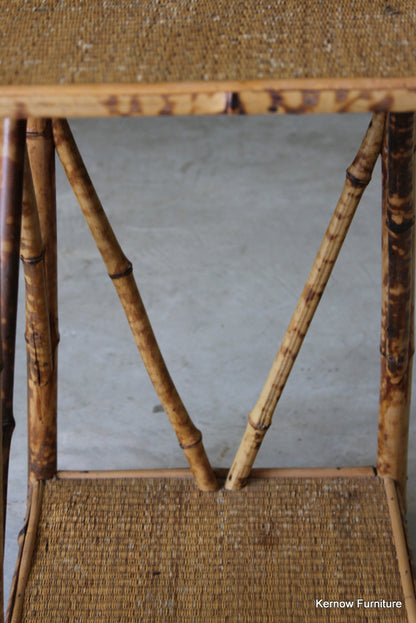 Vintage Bamboo Square Side Table - Kernow Furniture