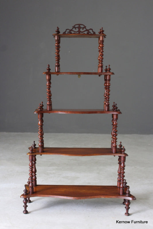 Mahogany Serpentine Whatnot - Kernow Furniture