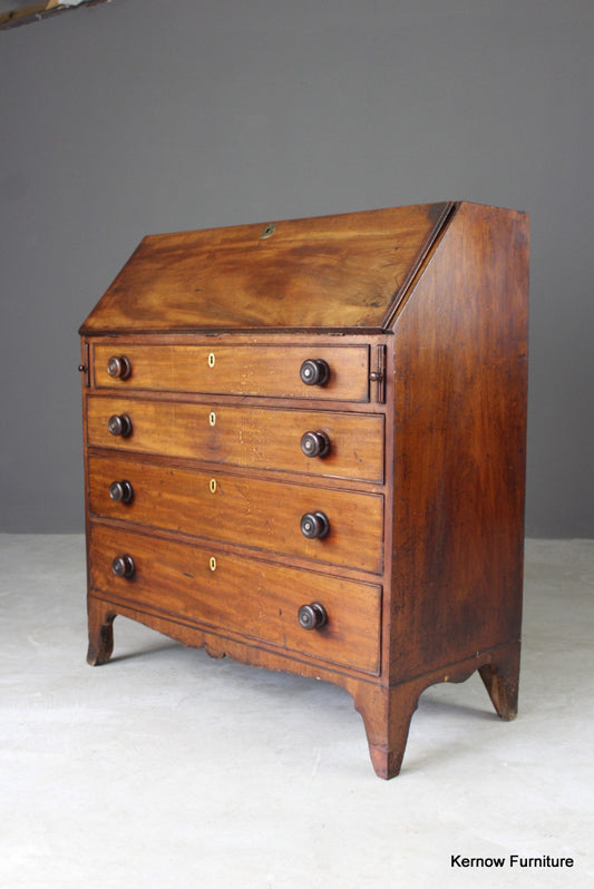 Georgian Mahogany Bureau - Kernow Furniture