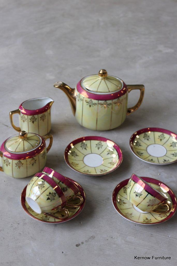 Pink & Yellow Lustre Part Tea Set - Kernow Furniture