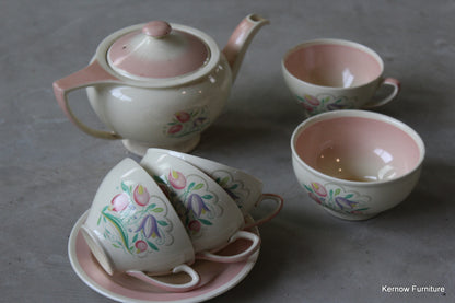 Vintage Burslem Susie Cooper Tea Pot & Cups - Kernow Furniture