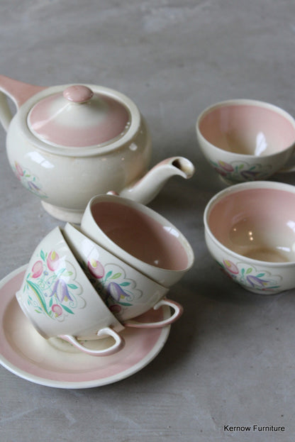 Vintage Burslem Susie Cooper Tea Pot & Cups - Kernow Furniture