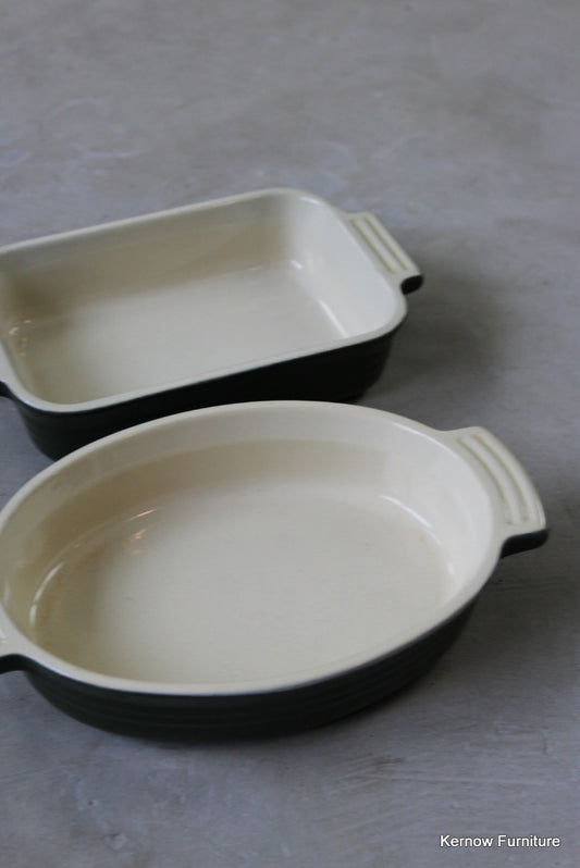Pair Le Crueset Green Oven Dishes - Kernow Furniture