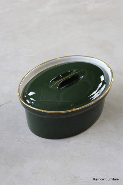 Apilco French Green & Gold Casserole Dish - Kernow Furniture