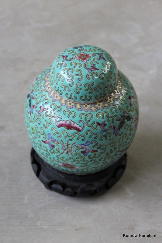 Chinese Famille Rose Ginger Jar on Stand - Kernow Furniture