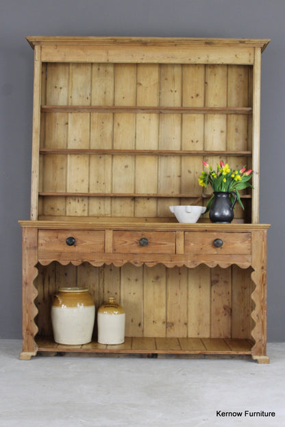 Large Antique Stripped Pine Dresser - Kernow Furniture