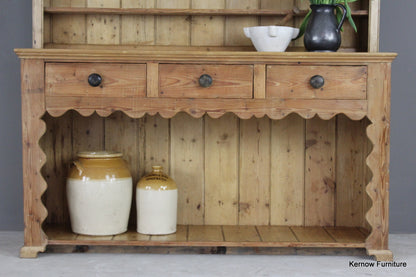 Large Antique Stripped Pine Dresser - Kernow Furniture