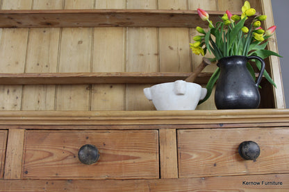 Large Antique Stripped Pine Dresser - Kernow Furniture