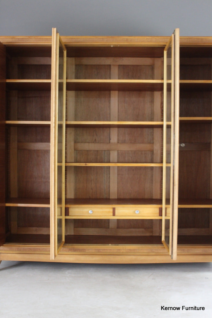 French Style Burr Maple Large Wardrobe - Kernow Furniture