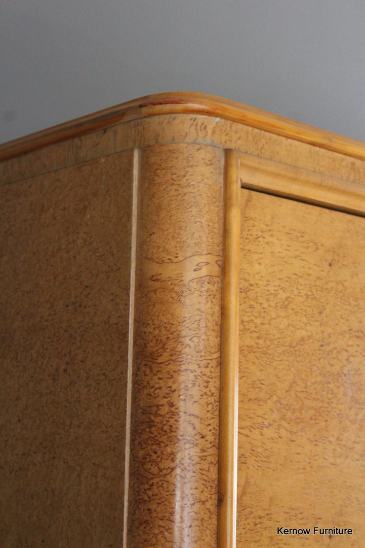 French Style Burr Maple Large Wardrobe - Kernow Furniture