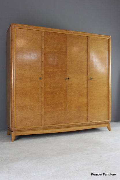 French Style Burr Maple Large Wardrobe - Kernow Furniture