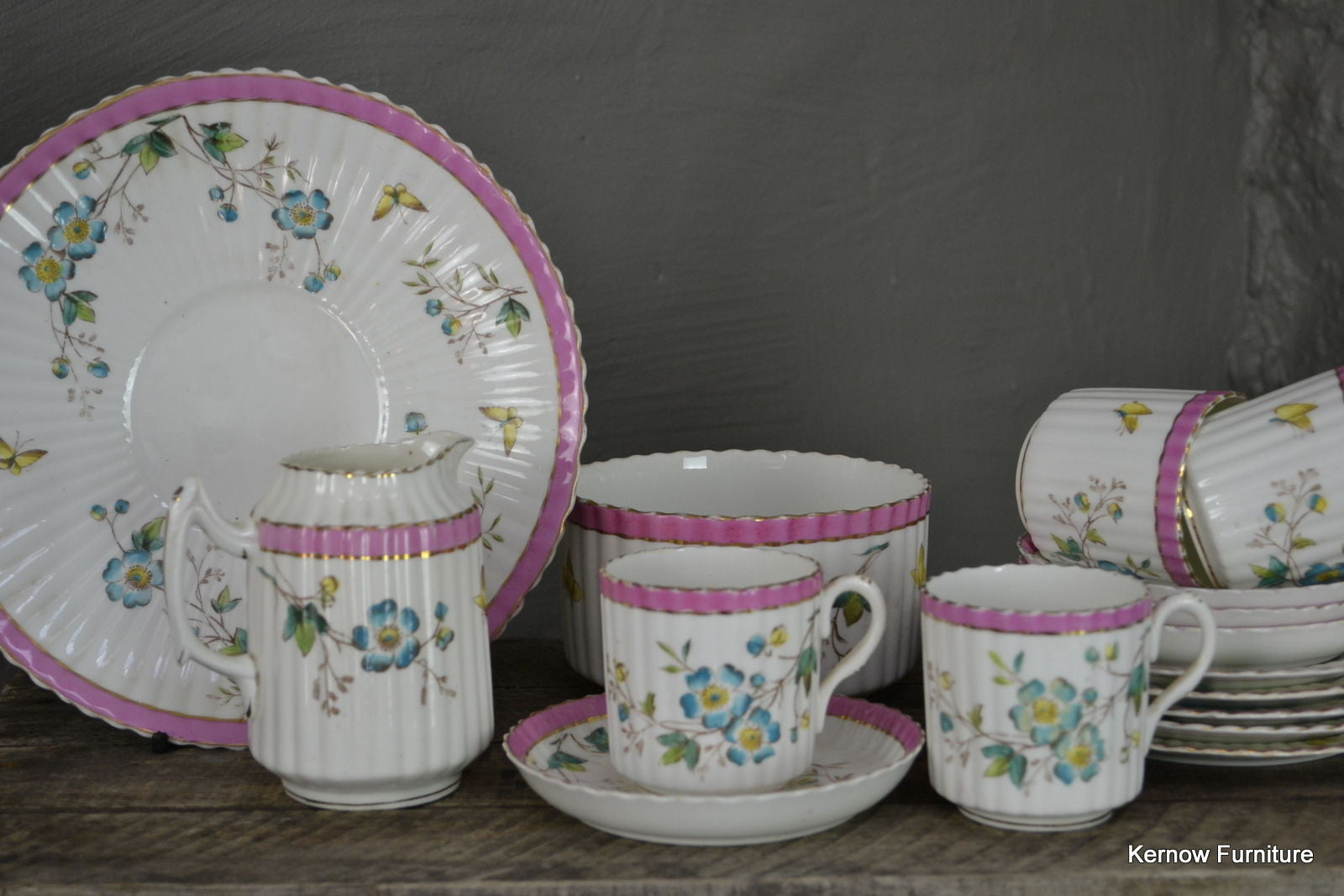 Handpainted Floral China Tea Set - Kernow Furniture