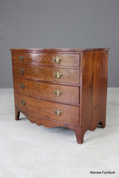 19th Century Mahogany Bow Front Chest of Drawers - Kernow Furniture